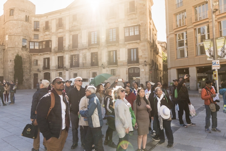 Personas en el centro de Barcelona