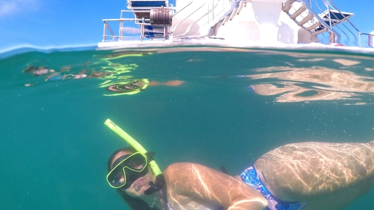 Persona haciendo snorkel