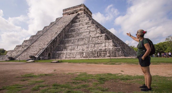 Turista en Chichén Itzá