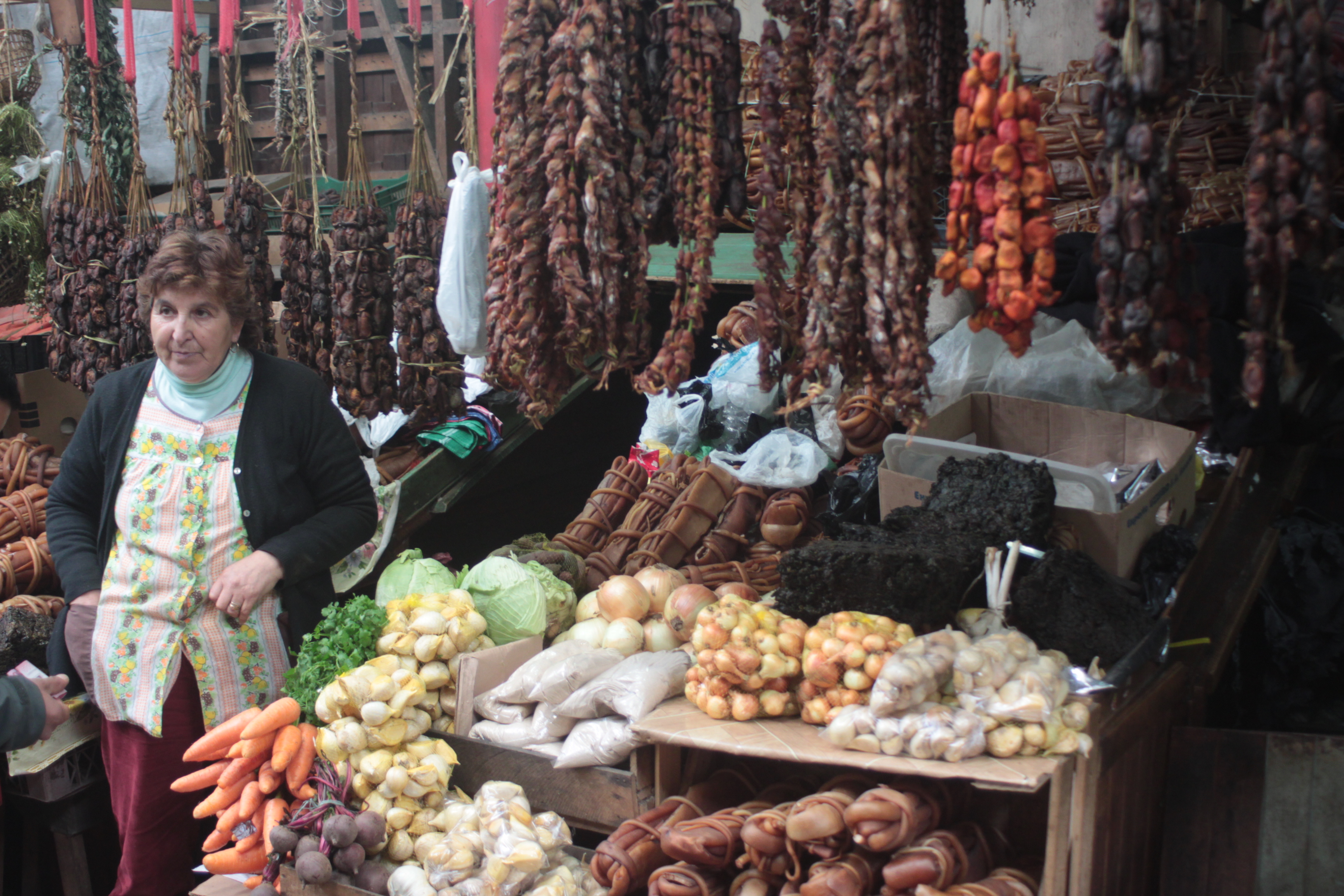 Mercado de productos del mar en Chiloé