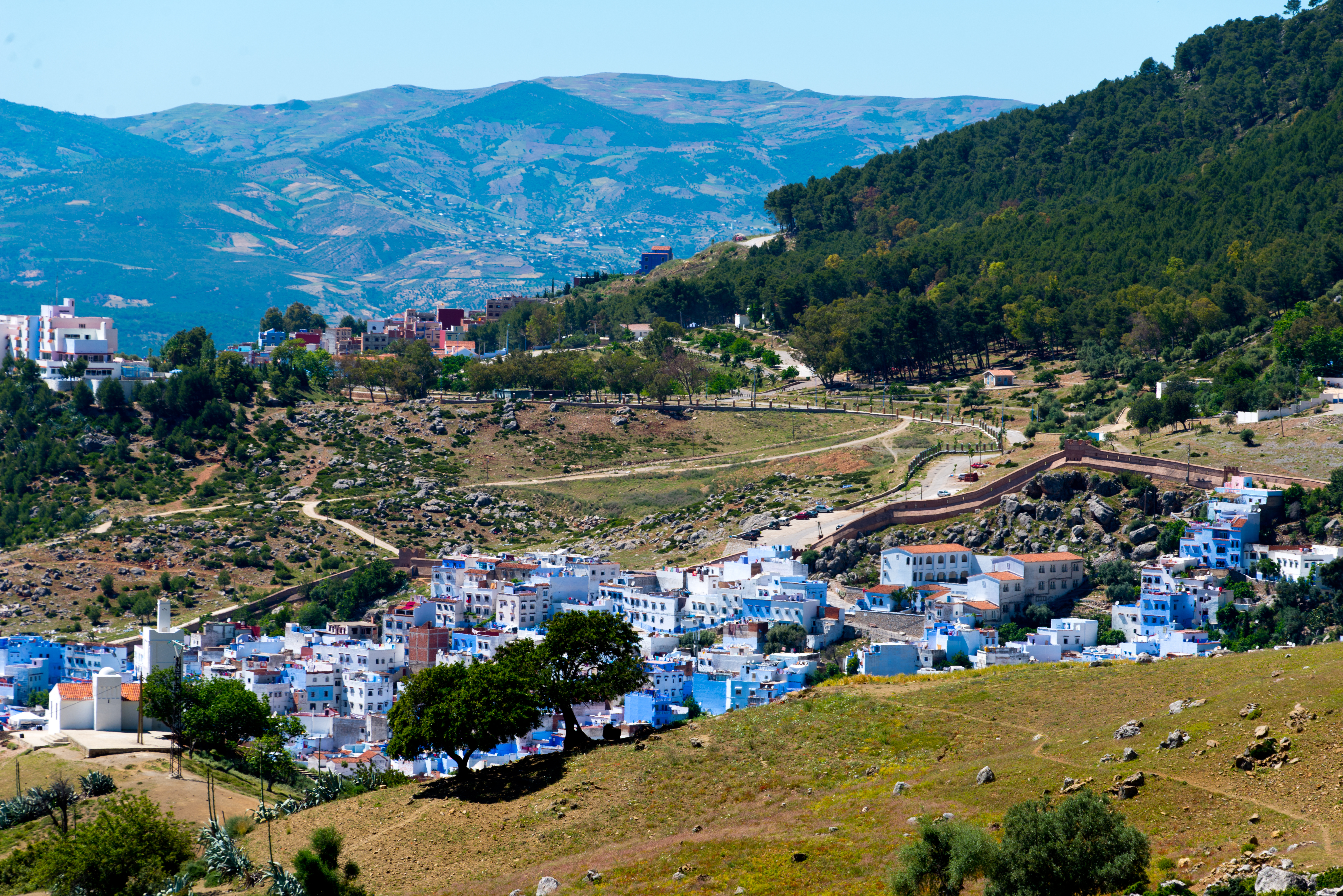 Vista a Chefchaouen desde las montañas