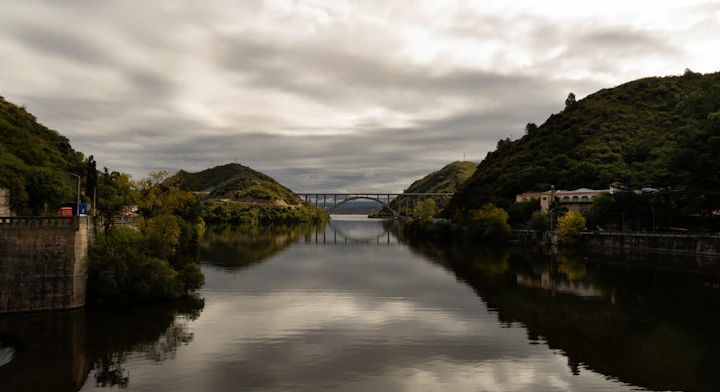Lago y puente rodeado de vegetacion Villa Carlos Paz
