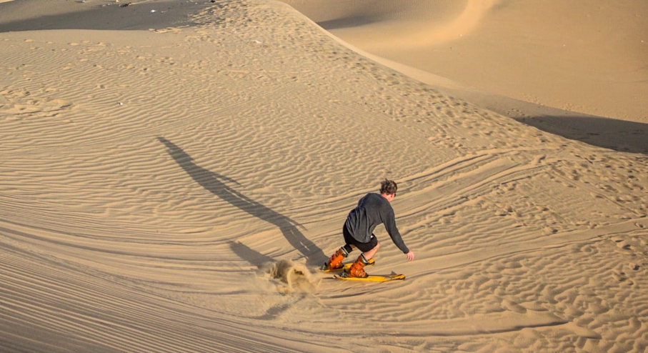 Sand skiing
