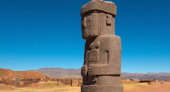 Escultura Tiwanaku en Bolivia