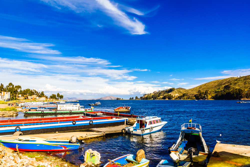 Botes en Copacabana Bolivia