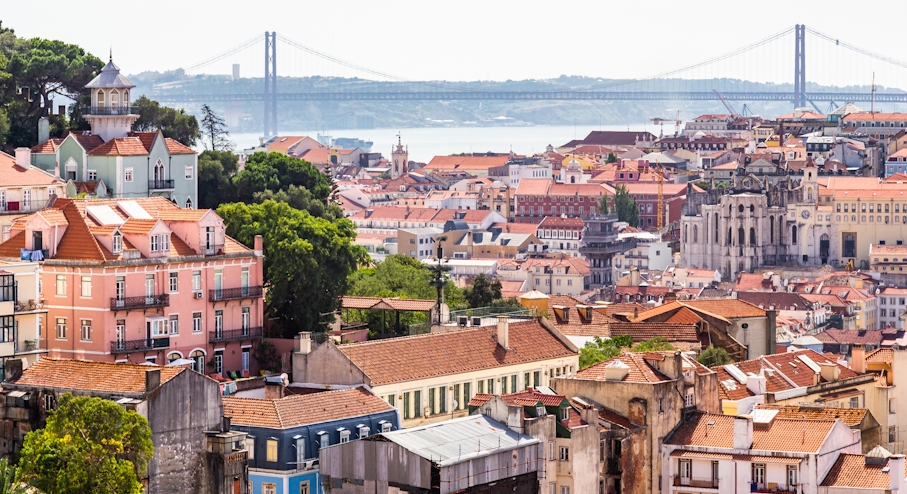 Vista de Lisboa desde el mirador Senhora do Monte