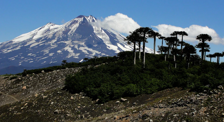 Sendero volcán Sierra Nevada