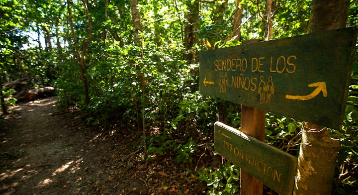Letrero sendero Bosque Eterno de los Niños