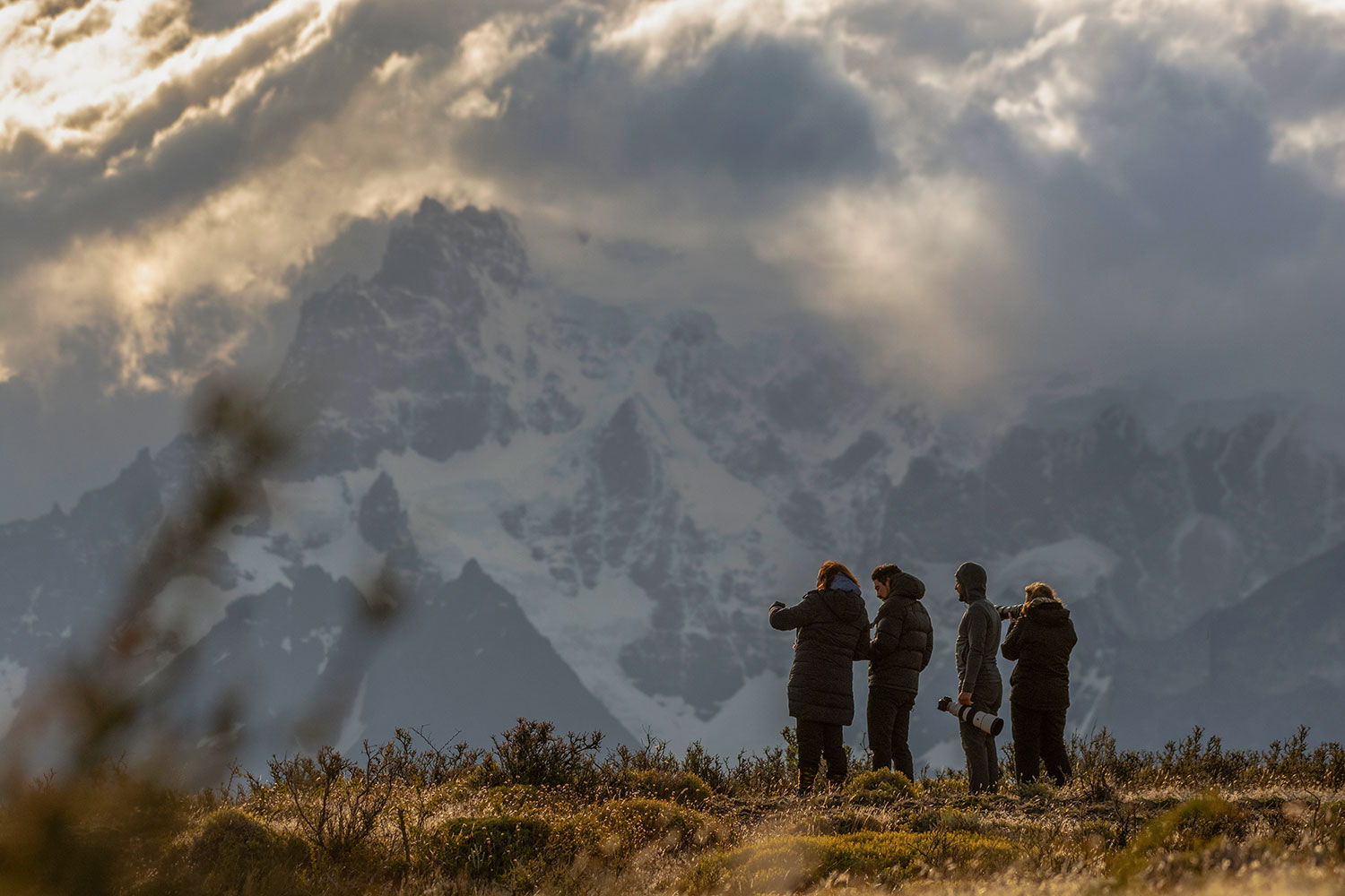 Personas en Torres del Paine