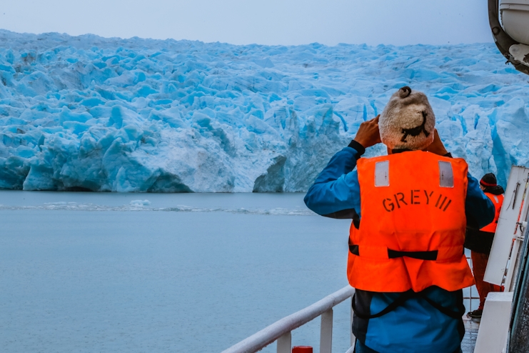Fotografiando glaciar Grey