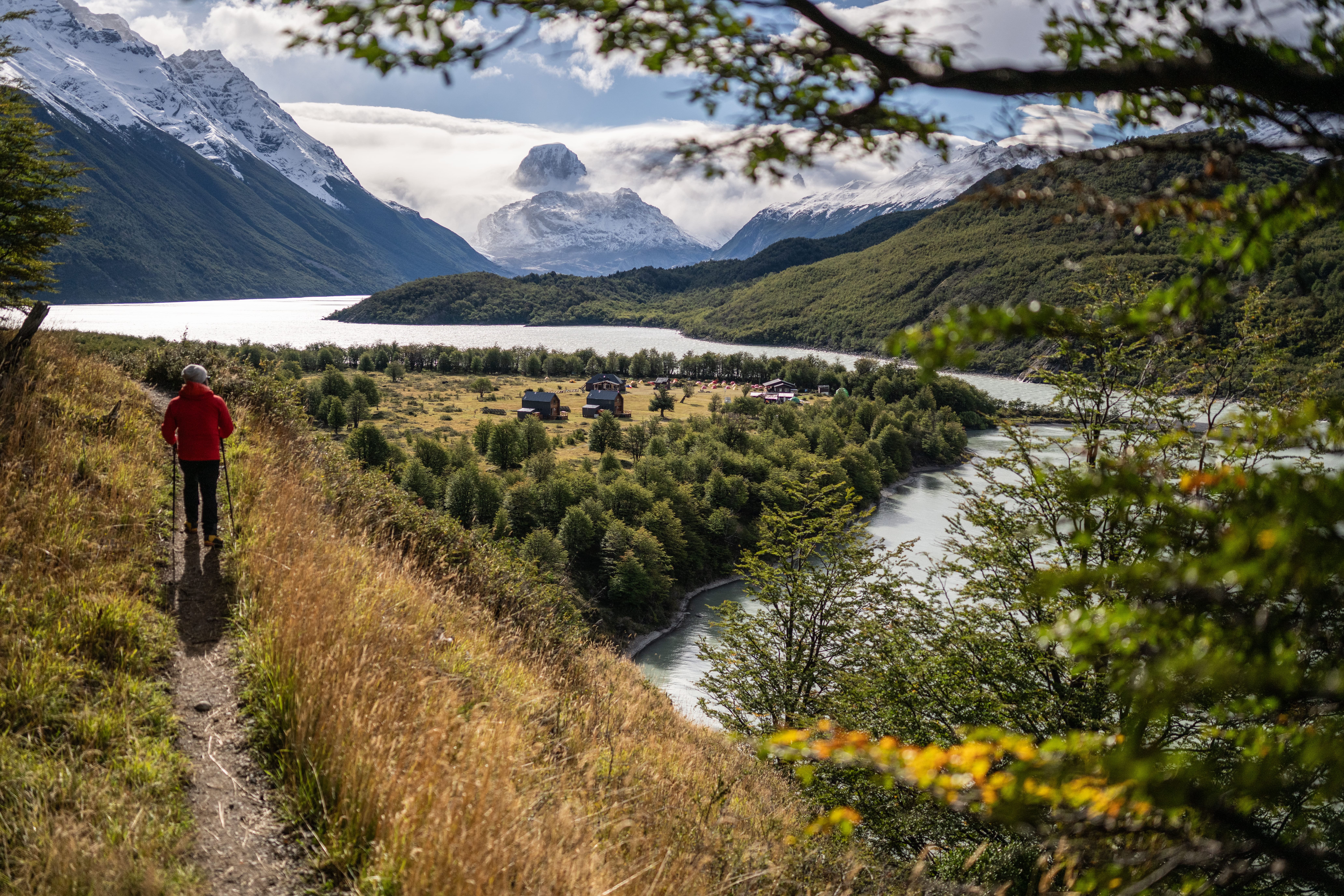 Vista panorámica del sector Dickson en el Circuito O de Torres del Paine