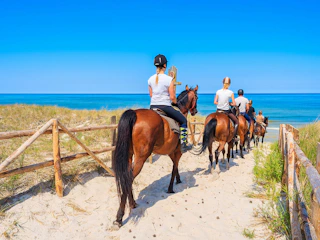 Imagen Cabalgata Playa Macao en Punta Cana Personas cabalgando