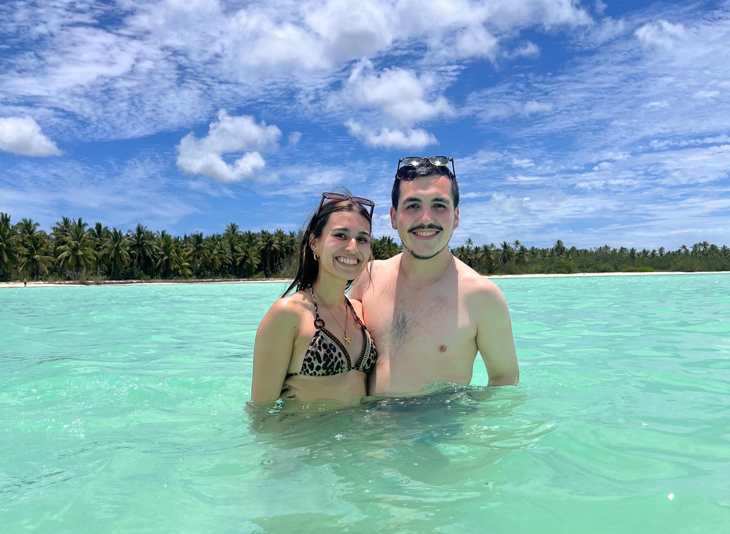 Pareja en isla saona
