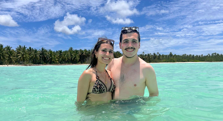 Pareja en isla saona