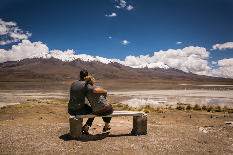Pareja en Altiplano boliviano