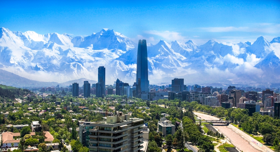 Vista aerea de Santiago de Chile